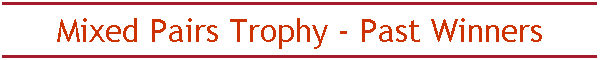 Mixed Pairs Trophy - Past Winners