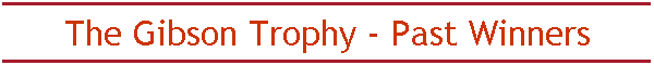 The Gibson Trophy - Past Winners
